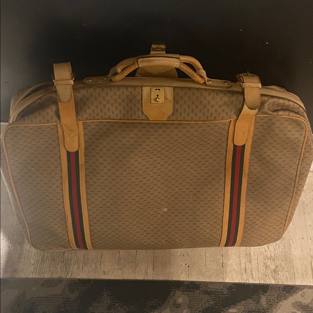 Vintage GUCCI Brown and Cream Luggage USED CONDITION CHECK PIC BEFORE PURCHASING - Picture 13 of 13